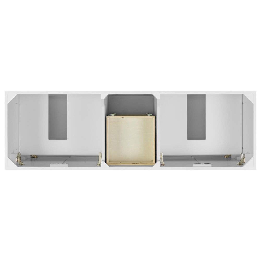 37B Fenwick 60" Double Bathroom Vanity in Bright White with Glossy White Composite Stone Top and Backsplash, , large