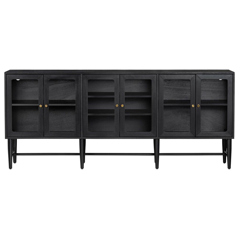 Slatehouse Linsey 6-Door Sideboard in Black and Clear, , large