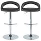 LumiSource Grotto Swivel Adjustable Bar Stool with Black Faux Leather Upholstery in Chrome (Set of 2), , large