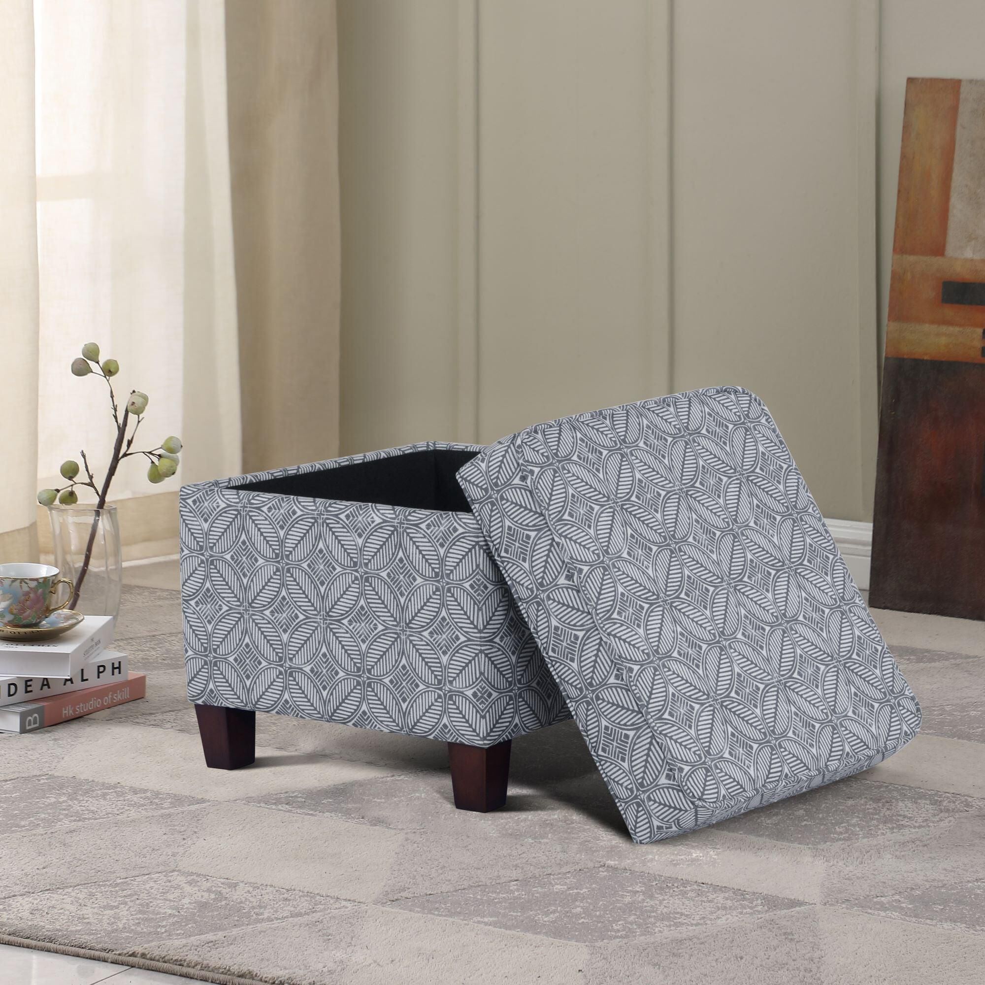 Large storage shop ottoman square