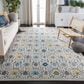 Safavieh Evoke EVK210C 10" x 14" Ivory and Blue Area Rug, , large