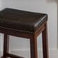 Linon Home Decor Claridge Counter Stool with Brown Cushion in Dark Brown, , large