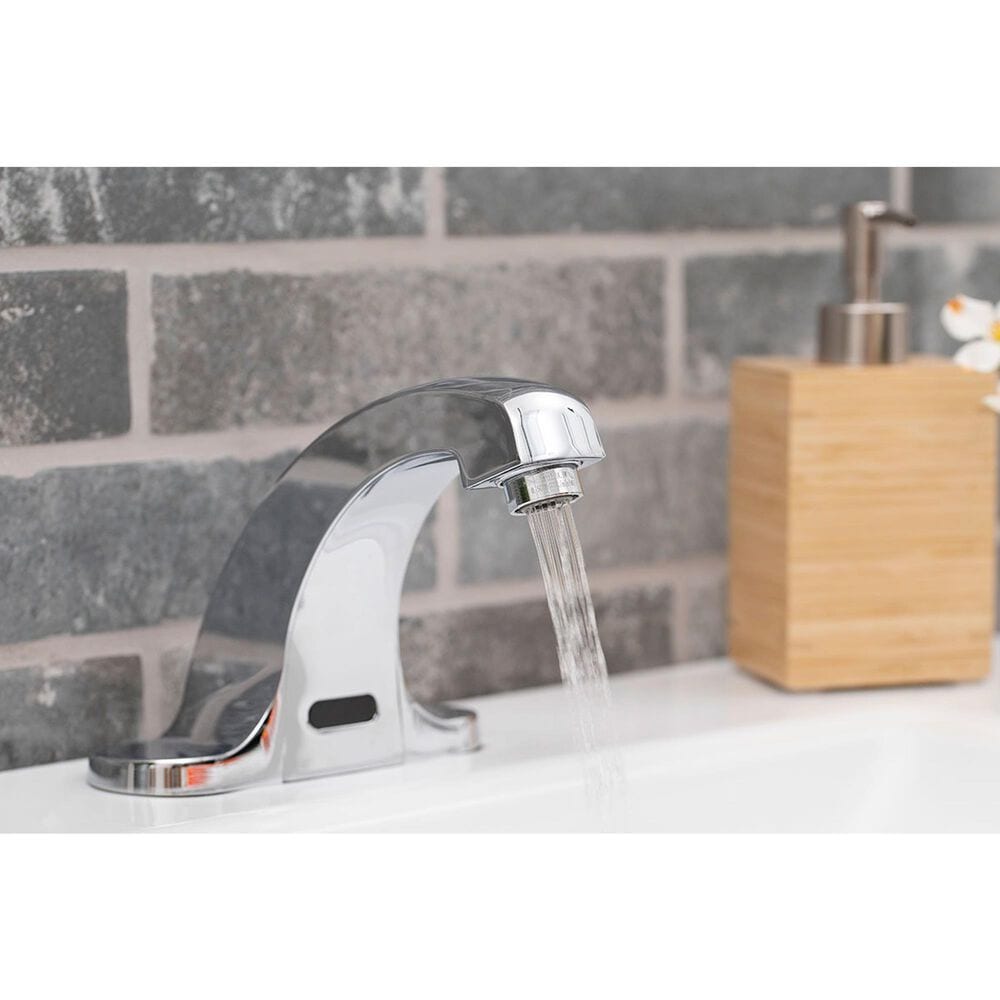 MS International Touch-Less Infrared Sensor Low-Arc Spout Bathroom Faucet in Chrome, , large