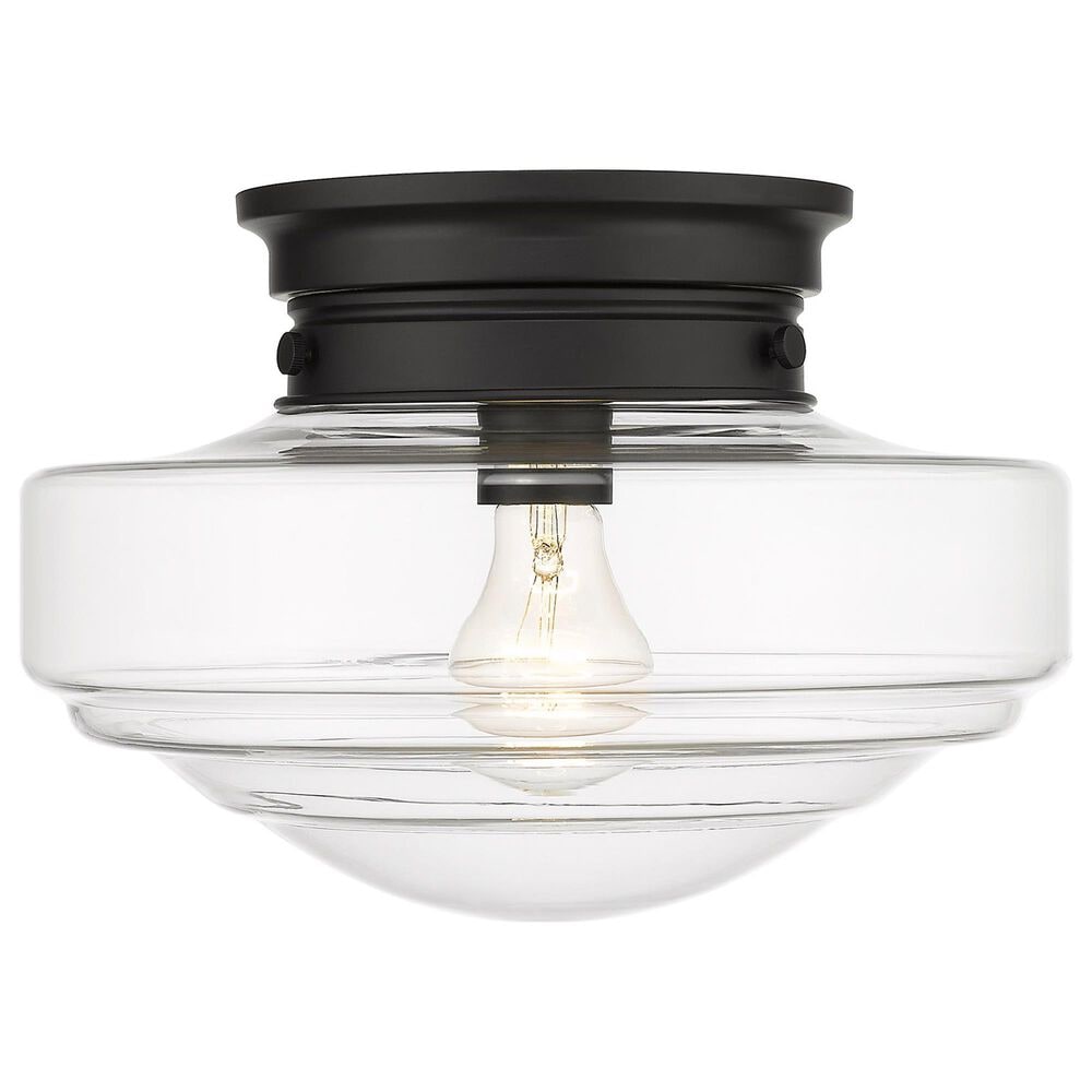 Golden Lighting Ingalls Semi-Flush in Matte Black with Clear Glass, , large