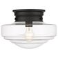 Golden Lighting Ingalls Semi-Flush in Matte Black with Clear Glass, , large