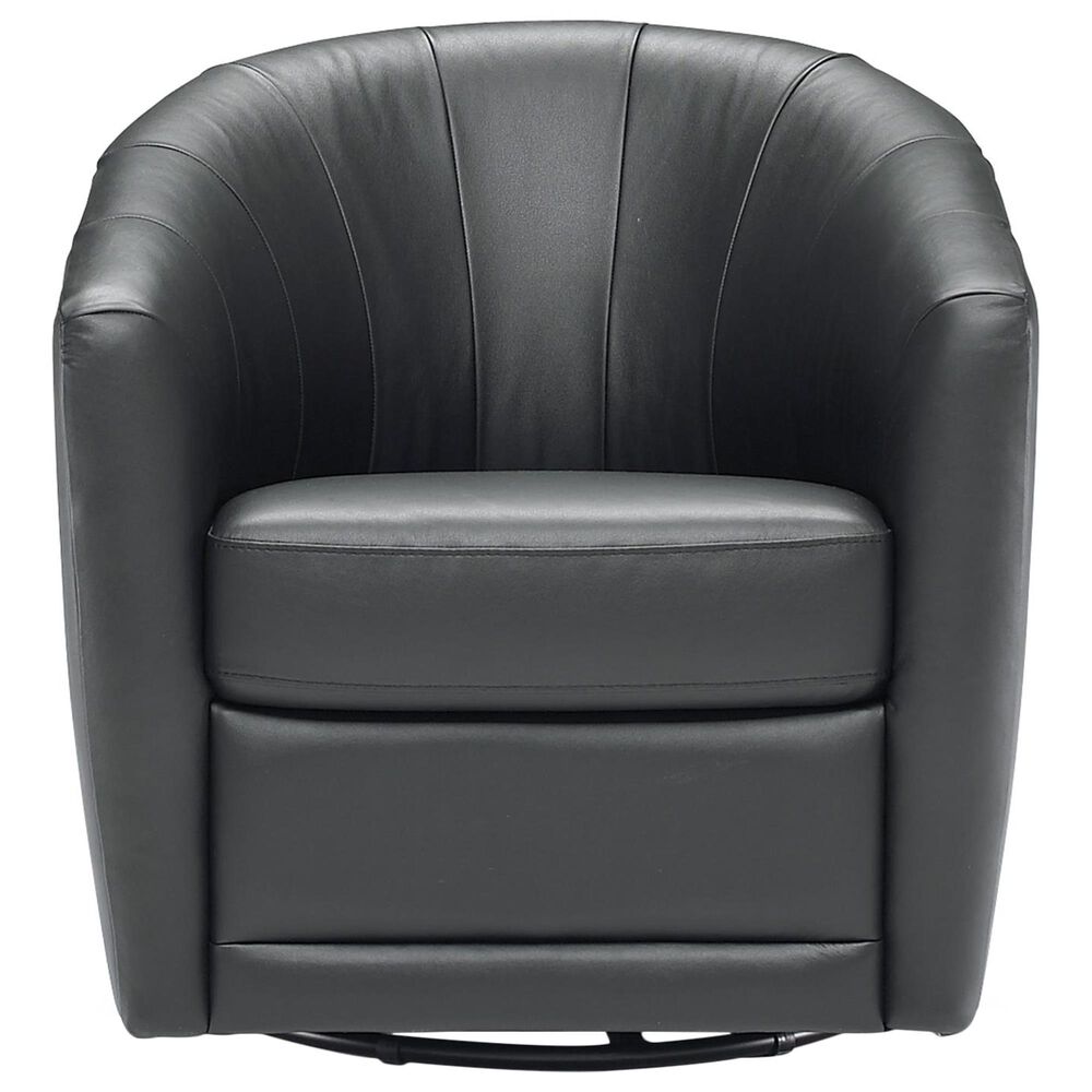 Natuzzi Editions Giada Swivel Chair in Medium Gray, , large