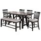 Steve Silver Halle 6-Piece Counter Height Dining Set in Ebony and Honey, , large