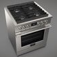 Fulgor Milano Accento 4.4 Cu. Ft. 30" Professional Dual Fuel Range in Stainless Steel, , large