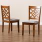 Baxton Studio Nicolette Side Chair with Grey Cushion in Walnut Brown (Set of 2), , large