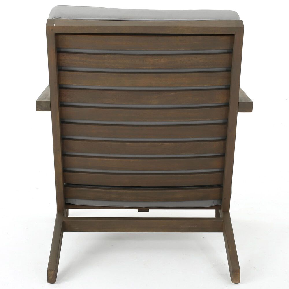 Hearth and Haven Leah 3-Piece Patio Chat Set with Gray Cushion in Brown, , large