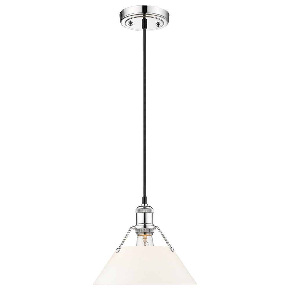 Golden Lighting Orwell 1-Light Medium Pendant with Opal Glass Shade in Chrome, , large