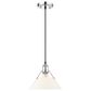 Golden Lighting Orwell 1-Light Medium Pendant with Opal Glass Shade in Chrome, , large