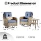 HOMLUX 3-Piece Patio Conversation Set in Denim Blue, , large