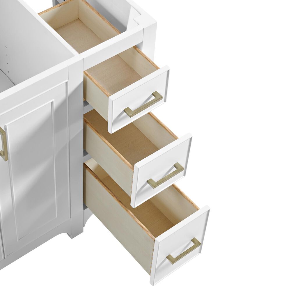 37B Lucerne 36" Single Bathroom Vanity Cabinet in Bright White with Marble Top and Backsplash, , large