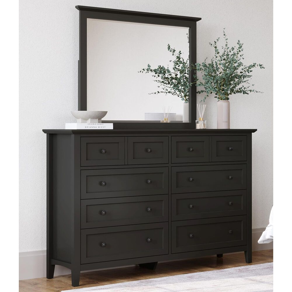 Urban Home Grace Dresser and Mirror in Raven Black, , large