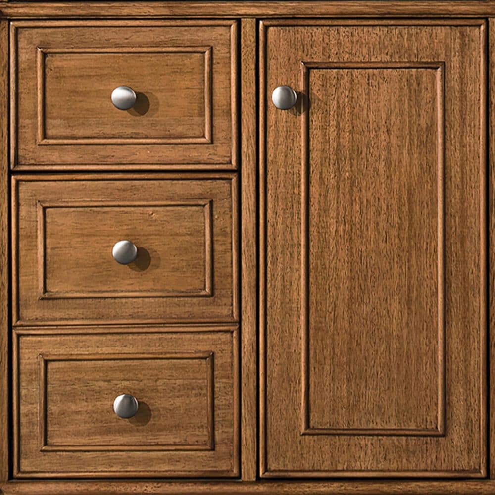 James Martin Vanities Bristol 30&quot; Single Bathroom Vanity in Saddle Brown with 3 cm Victorian Silver Quartz Top and Rectangular Sink, , large