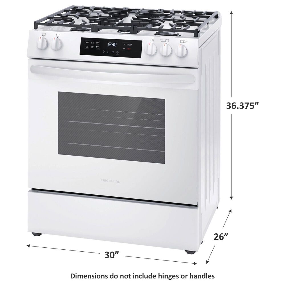 Frigidaire 30&quot; Slide-In Front Control Gas Range with Quick Boil in White, , large