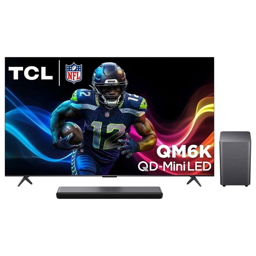 TCL 65" Class QM6K Series 4K UHD HDR QD-Mini LED - Smart Google TV with S Class 2.1 Channel Soundbar System in Black, , large
