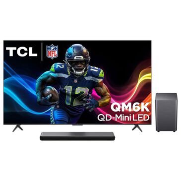 TCL 65" Class QM6K Series 4K UHD HDR QD-Mini LED - Smart Google TV with S Class 2.1 Channel Soundbar System in Black, , large