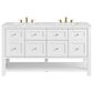 James Martin Vanities Breckenridge 60" Double Bathroom Vanity in Bright White with 3 cm Ethereal Noctis Quartz Top and Rectangular Sinks, , large