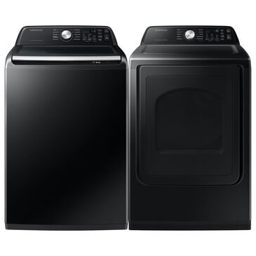 Samsung 4.7 Cu. Ft. Smart Top Load Washer and 7.4 Cu. Ft. Gas Dryer Laundry Pair in Brushed Black, , large