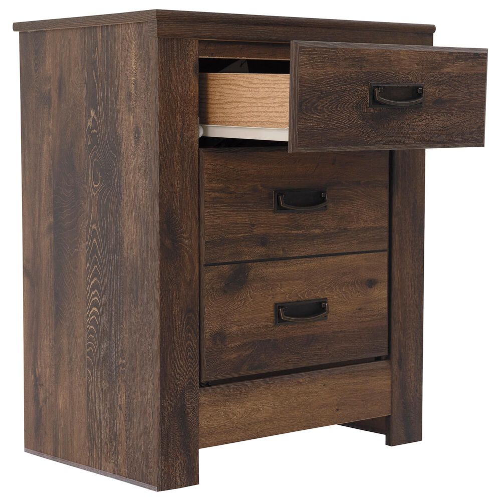 Signature Design by Ashley Quinden 2 Drawer Nightstand in Dark Brown