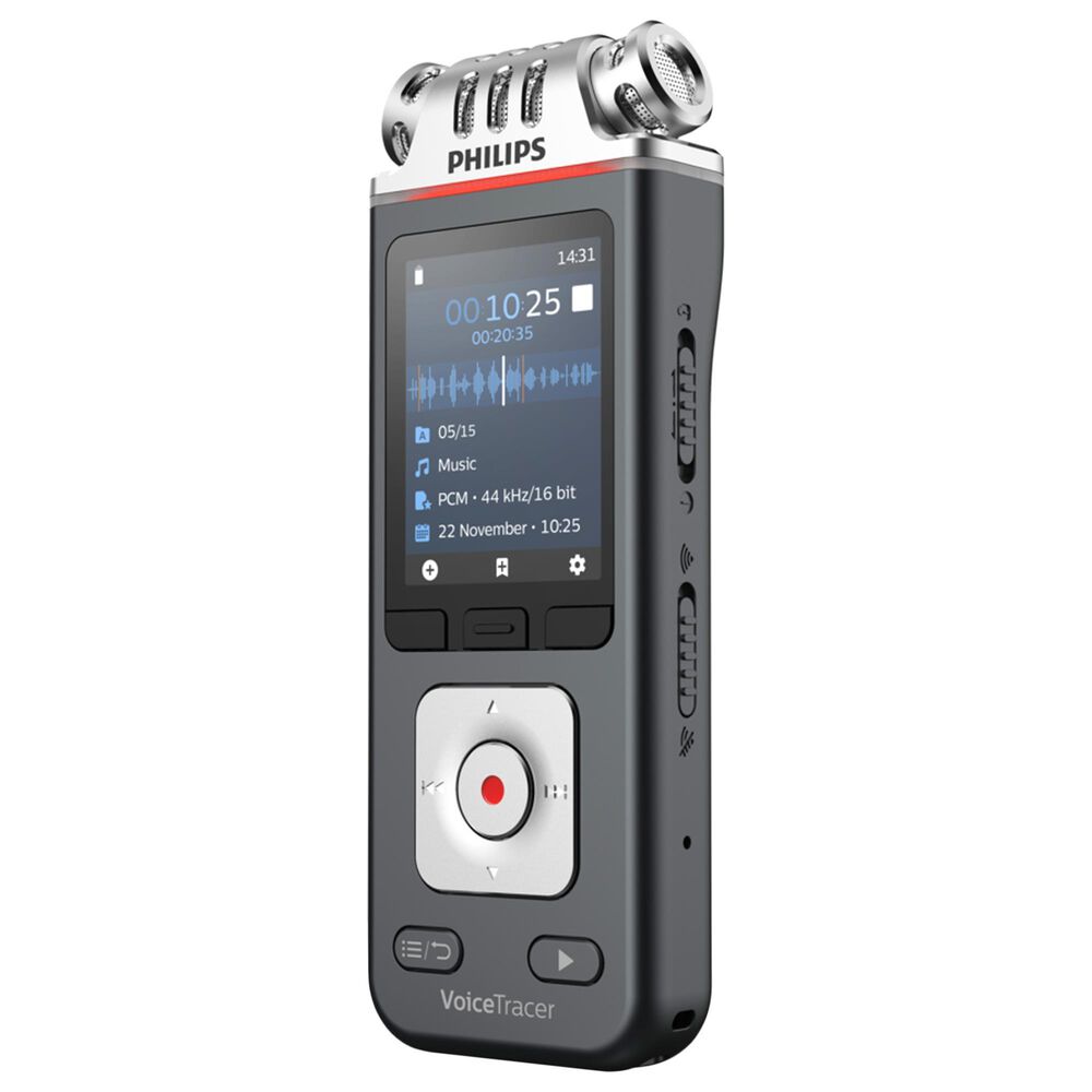 Philips VoiceTracer Digital Audio Recorder in Anthracite and Chrome, , large