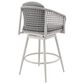 Blue River Rhodes Patio Swivel Counter Height Bar Stool with Light Gray Rope in Aluminum, , large