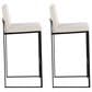 Lumisource Fuji High Back Barstool with Beige Fabric in Black (Set of 2), , large