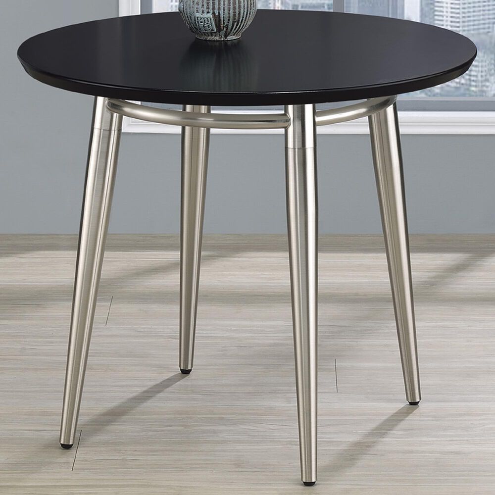OSP Home Brooklyn End Table in Black and Brushed Nickel, , large