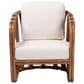 Baxton Studio Westham Arm Chair with Light Brown Rattan in White, , large