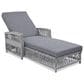 Hearth and Haven GO Outdoor Long Reclining Chaise Lounge with Armrests and Adjustable Backrest in Grey, , large