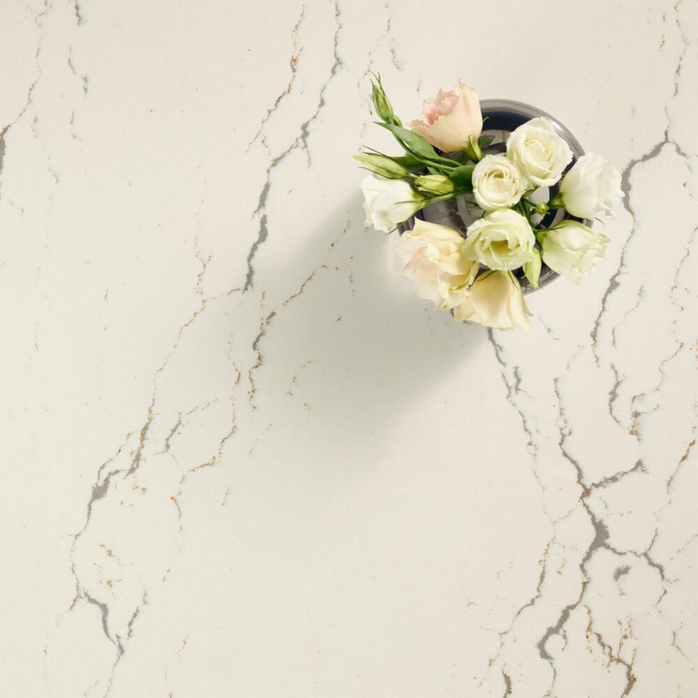 Cambria Luxury Abbey 3cm Quartz Countertop in White and Gray, , large