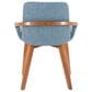 LumiSource Cosmo Arm Chair with Blue Noise Fabric Cushion in Walnut, , large