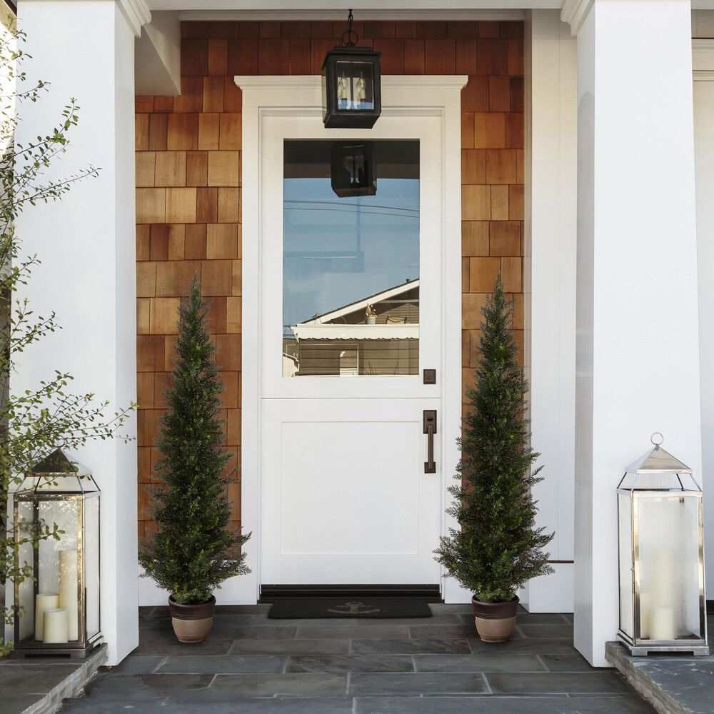 Timberlake 5' Artificial Cedar Topiary Tree with Pot in Green, , large