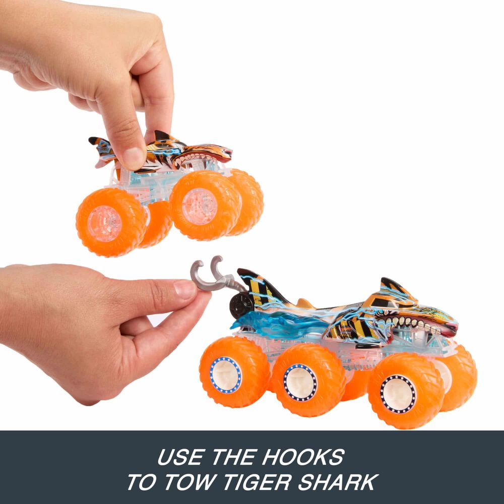 Hot Wheels 4-Pack Monster Trucks Power Smashers Toy Truck and Big Rig in Multicolor, , large