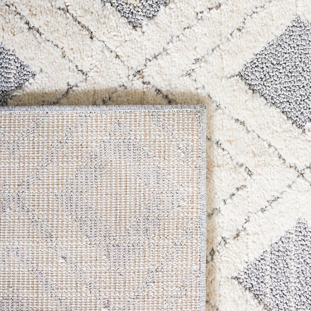 Safavieh Martha Stewart Lucia Shag MSR0728A 5&#39;1&quot; x 7&#39;6&quot; White and Light Grey Area Rug, , large