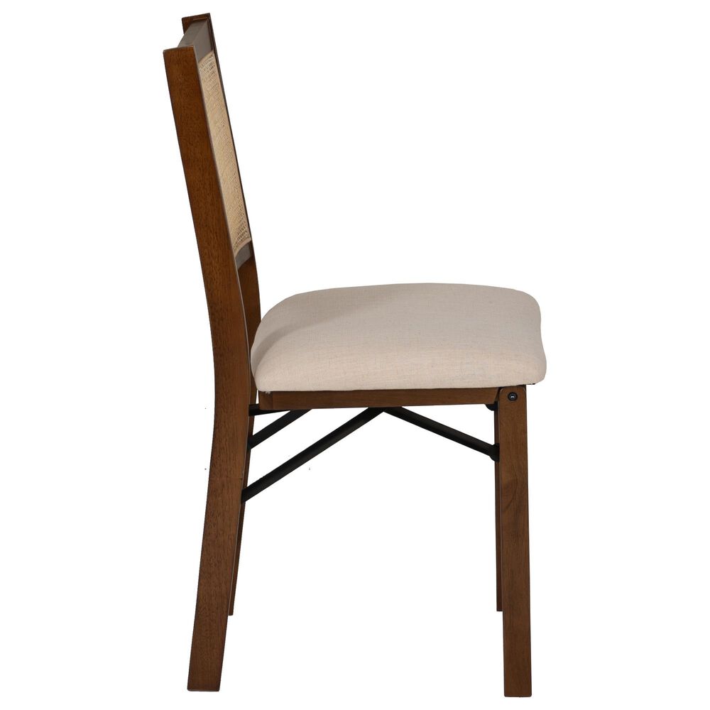 Linon Home Decor Bauer Cane Folding Side Chair in Walnut, , large