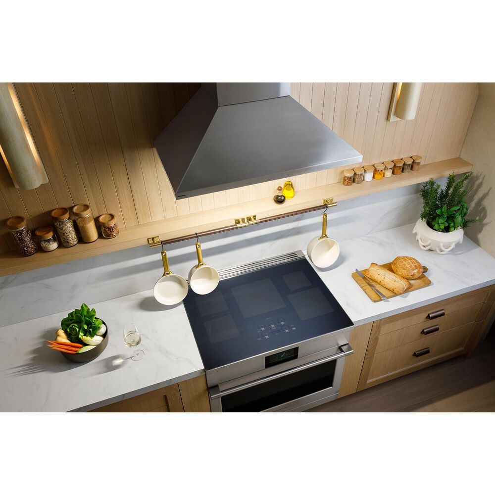 Monogram 48&quot; Wall-Mounted Pyramid Chimney Vent Hood with Air Quality Sensors in Stainless Steel, , large