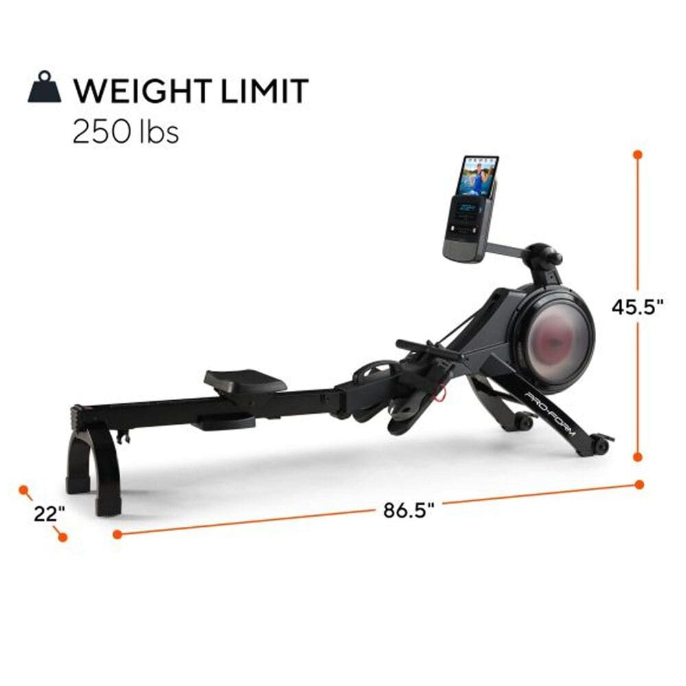 ProForm Trainer 500 Rower with 5&quot; Display, Built-in Tablet Holder and SpaceSaver Design in Black, , large