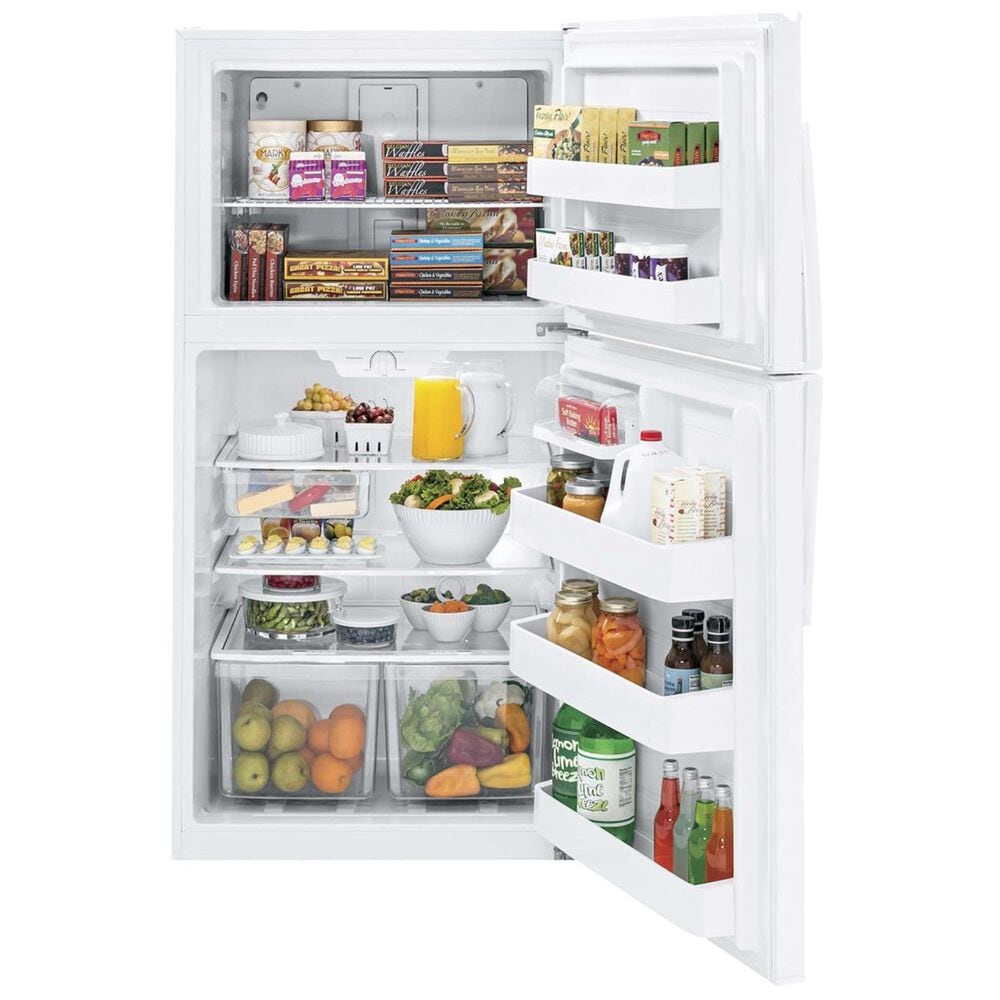 GE Appliances 21.2 Cubic Feet Top Freezer Refrigerator in White, , large