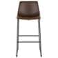 Lumisource Duke Fixed-Height Barstool with Espresso and Orange Cushion in Black, , large