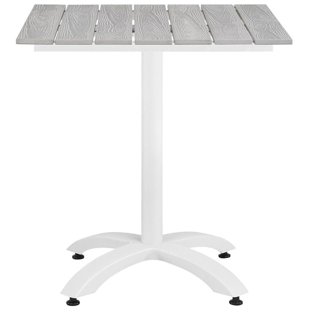 Modway Maine 3-Piece Outdoor Patio Bistro Set in White and Light Gray, , large