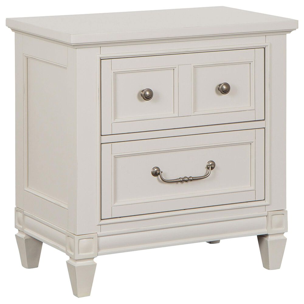 Nicolette Home Willowbrook Queen Storage Bed with Upholstered Headboard with Two Nightstands in Egg Shell White, , large