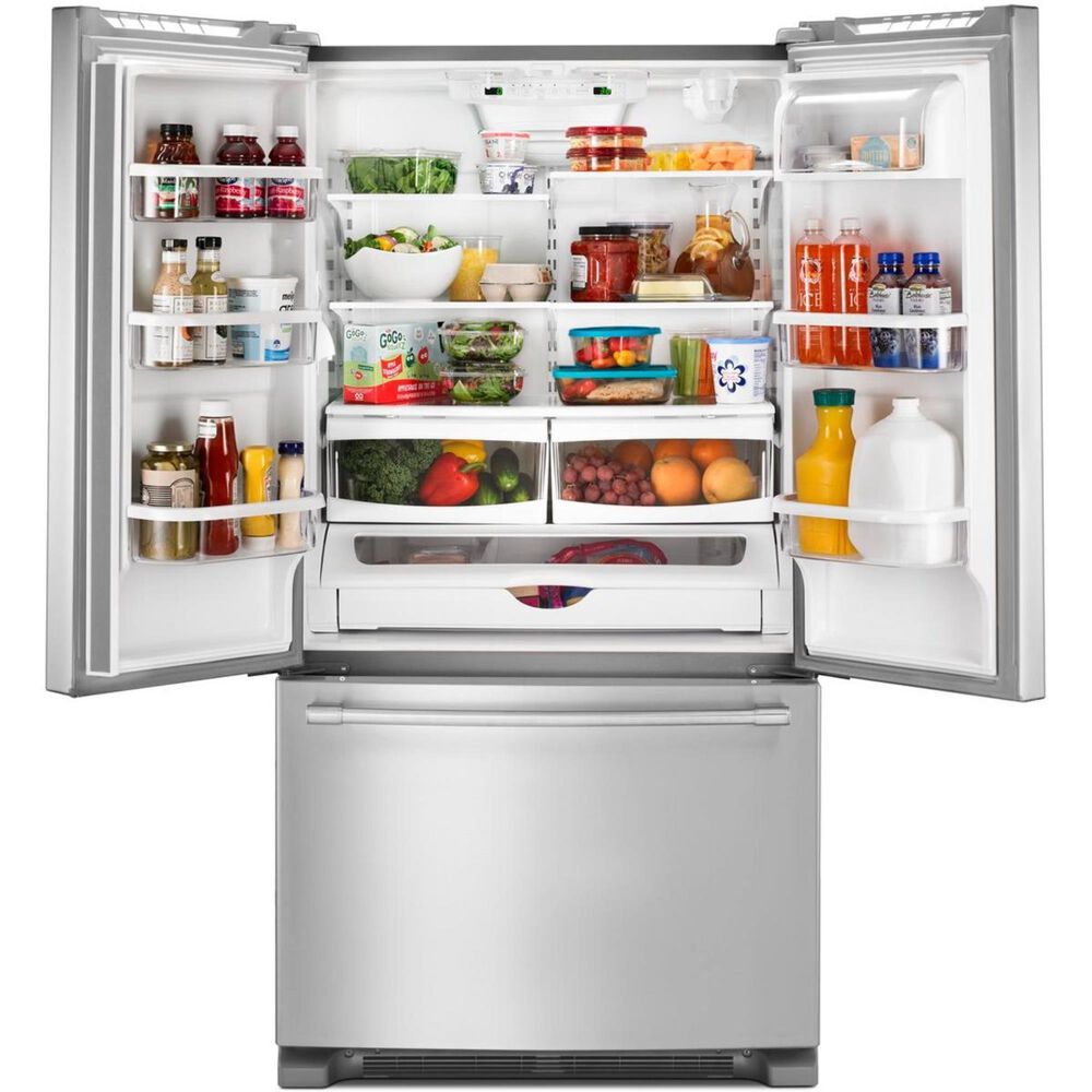 Maytag 20 Cu. Ft. 36&quot; Wide Counter Depth French Door Refrigerator in Fingerprint Resistant Stainless Steel, , large