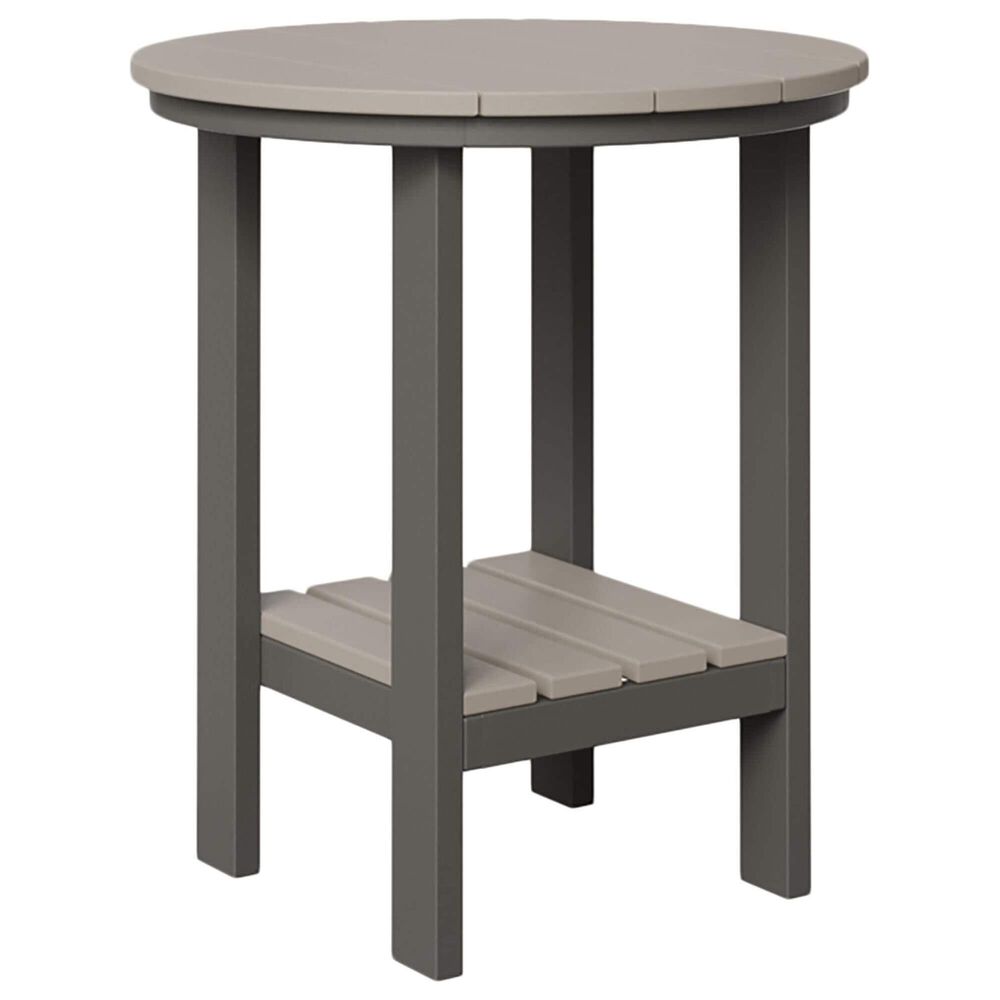Amish Country Classic Balcony 3-Piece Patio Round Dining Set in Light Gray and Charcoal, , large