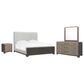 Nicolette Home Anderson Park Dark 4-Piece King Upholstered Bedroom Set in Moose Trail and Frontier Brown, , large