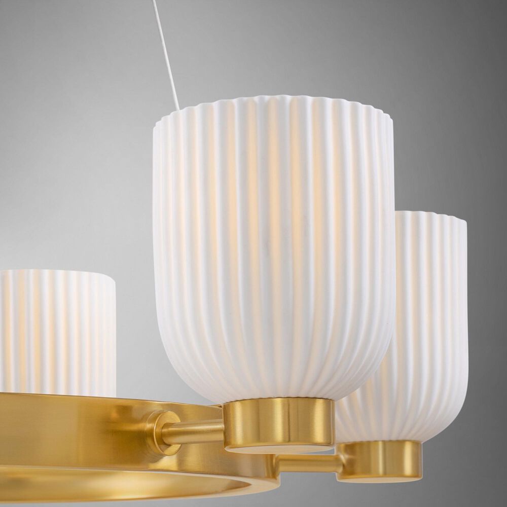 Savoy House Isla Blanca 6 Light Chandelier in Warm Brass, , large