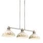 Golden Lighting Kinsley 3-Light Linear Pendant with Antique Ivory Shade in Aged Galvanized Steel, , large