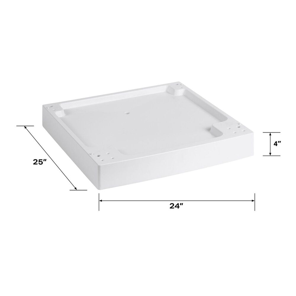 GE Appliances 4" ADA Riser and Dip Pan for 24" Frontload Washers and Dryers in White, , large